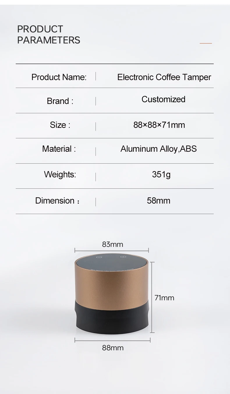 Multifunction Portable Espresso Automatic Coffee Tamper With