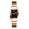 Gold watch case with black dial women watch