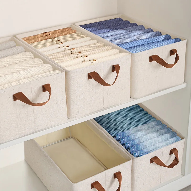 Jeans Storage Organiser Box Wardrobe Clothes Organizer Bins Drawer Organizer for Shirts Pants Jeans