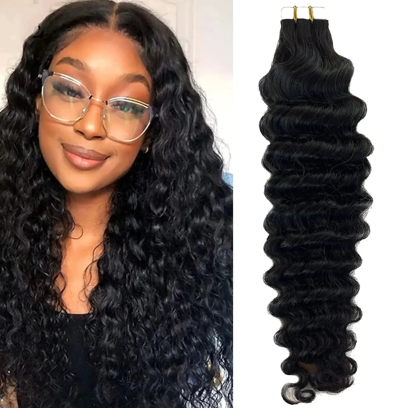 Deep Wave teip juustepikendustes 100% naturaalset värvi kleepuv nahakude naistele_voghion.com