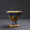 211-b small bottom diamond coffee cup-kiln turns blue -170ml