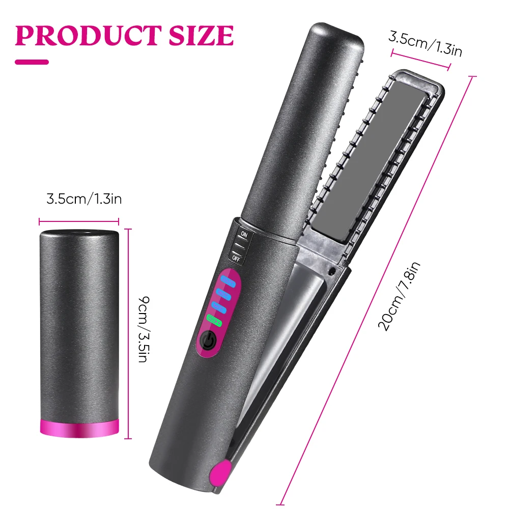 Rechargeable 2 In 1 Hair Straightener And Curler Flat Iron Mini Hair