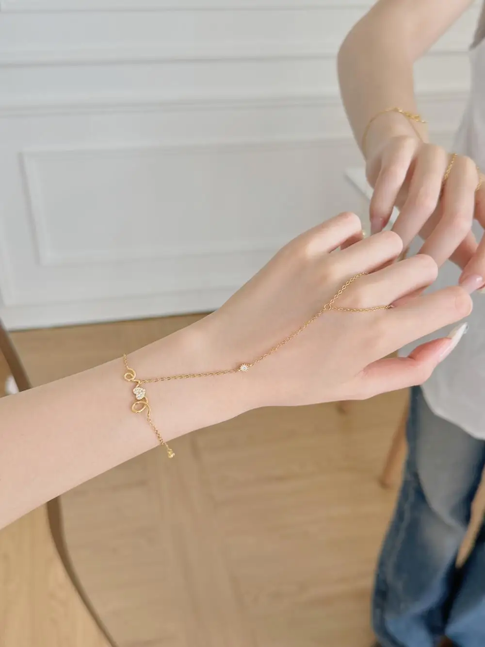KAKODIY 18K gold plated heart pendant chain women's bracelet 925 sterling silver jewelry bracelet detail 5