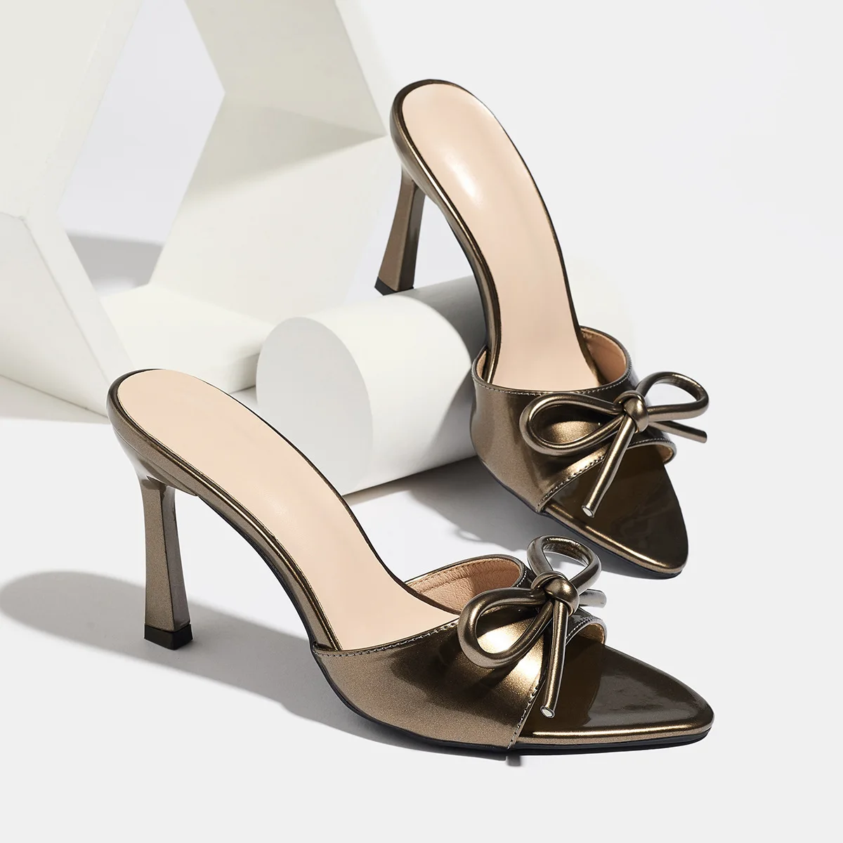 bronze metallic dress sandals NINA60S-Dark Bronze Metallic