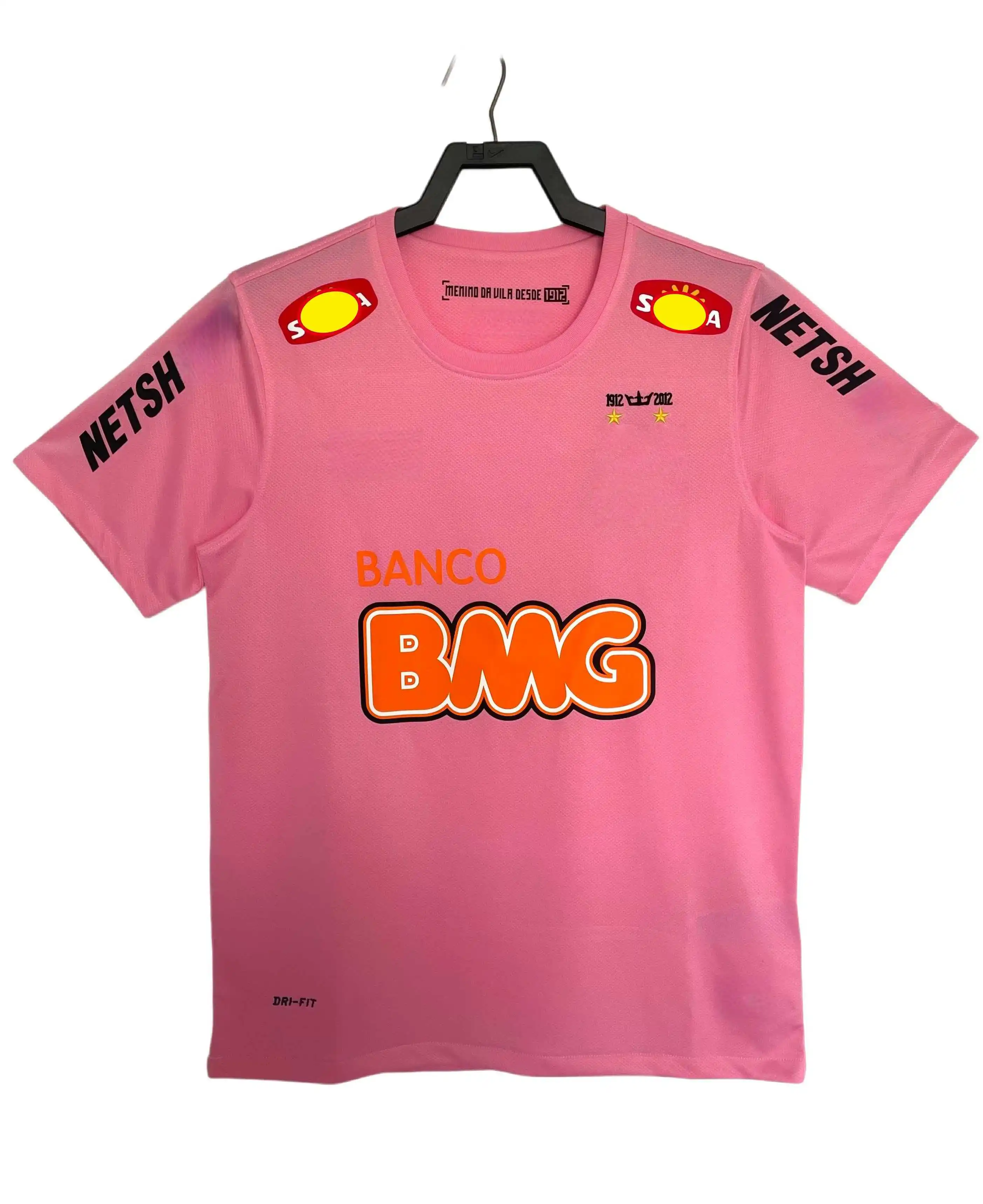 Santos FC 2012 Centenary Pink Retro Soccer Jersey Men's Vintage