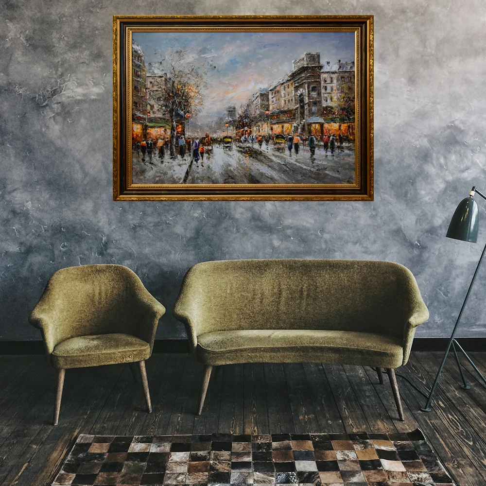 Wholesale Framed Impressionist Handmade Mediterranean Landscape Picture Wall Art Oil Painting