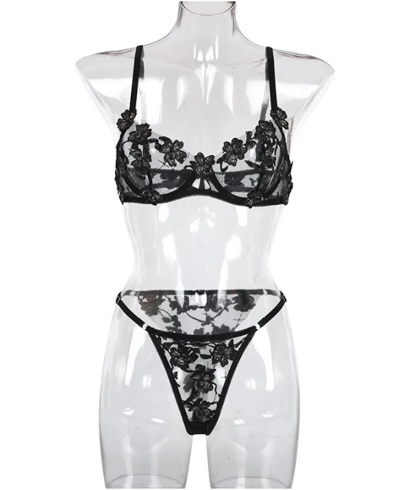 flower net yarn embroidery perspective elegant fashion sexy