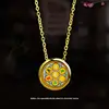 Golden non-openable double-sided six-character mantra