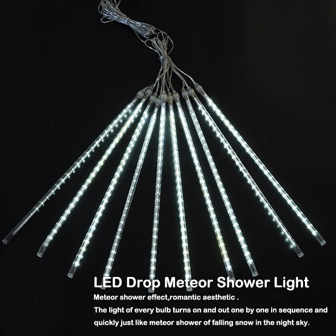 Ce Rohs Waterproof Snowfall Effect Lights Led Drop Meteor Shower Rain