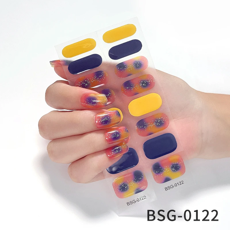 Full Wrap Nail Polish Stickers Nail Strips Self-adhesive Gel Nail Art ...