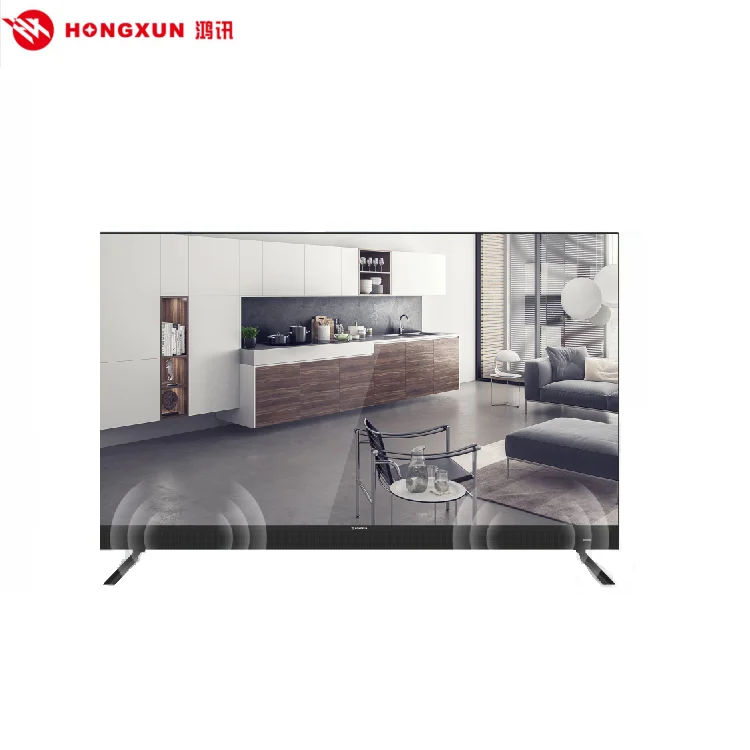 Hongxun Factory Full Screen  Hifi Sound Bass Led Smart Tv 4K Ultra Hd 32 43 50 55 Inch Television Qled Tv