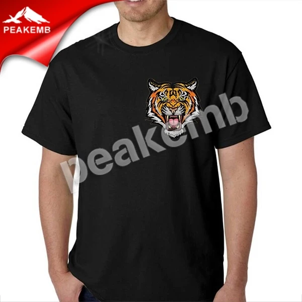 BENGAL TIGER PATCH Iron on Embroidered Wild Animal Roaring Applique for Bags and Jeans