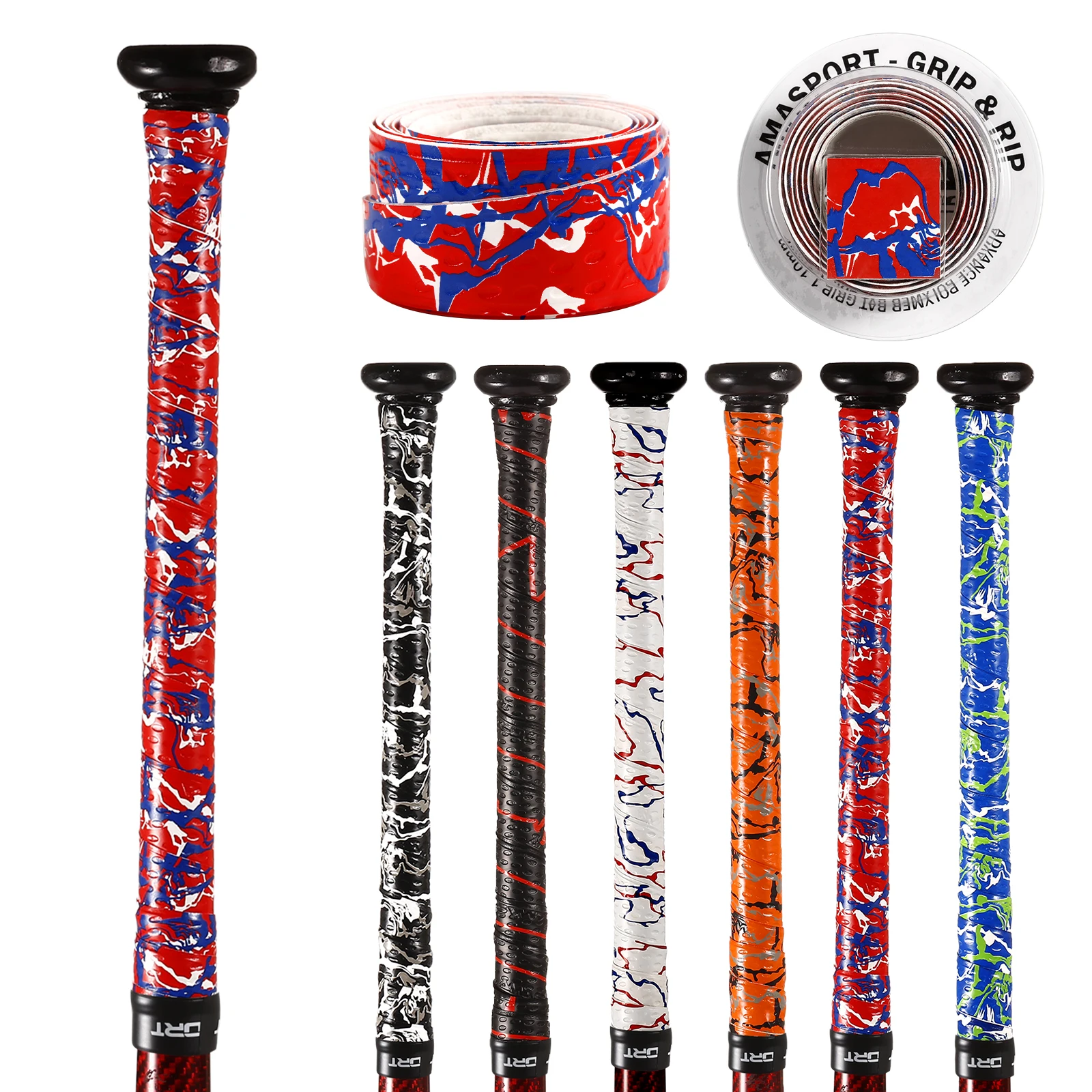 Amasport Pro Feel Full Adhesive Baseball Bat Grip Tape Comfortable Back