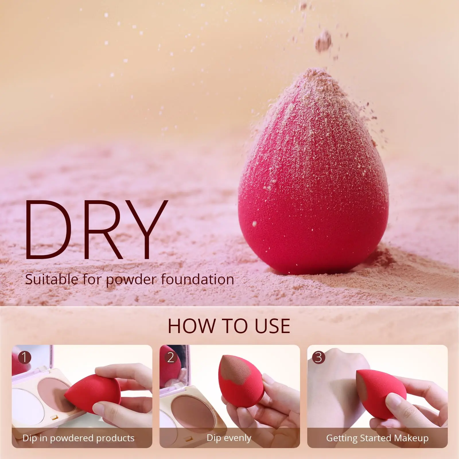 Latexfree,Highdensity Blender Perfect For Liquid,Cream And Powder,Soft And Flexible Boun