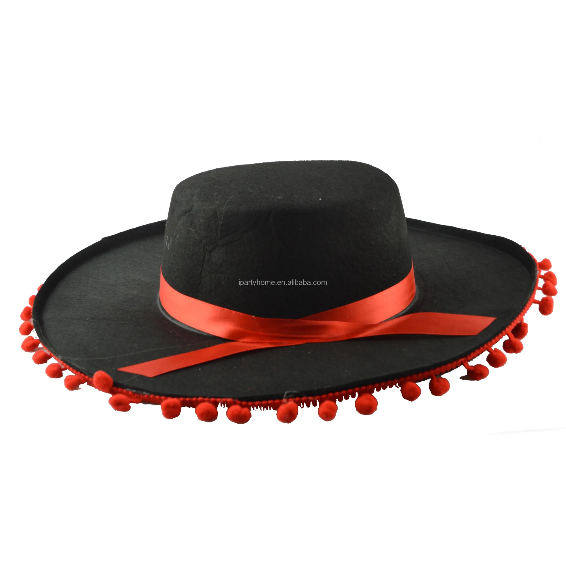 Black and Red Matador Spanish Bull Fight Hat Black Sombrero Hat From m.alibaba.com