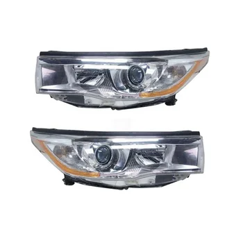 Halogen Headlight Assembly Fit for 2014-2016 Toyota Highlander Left Driver and Right Passenger Side w/Bulbs