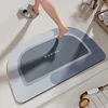 Tapis de bain en terre de diatomée - Demi-cercle Morandi bleu clair