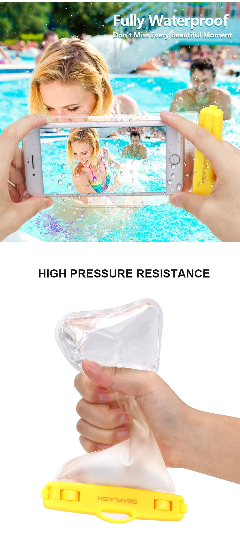 2021 New Design Waterproof Bag for Mobile Phone Wholesale Outdoor TPU Waterproof Phone Pouch Clear Phone Case