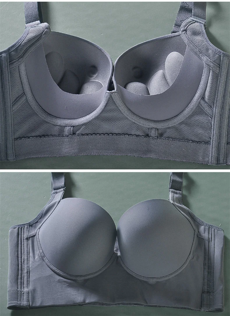 Big Breast Full Back Coverage Bra Hide Back Side Fat Fashion Deep Cup Shape Bra Wireless Push Up