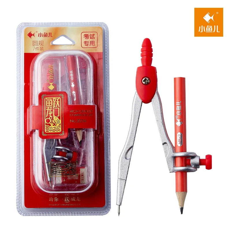 Набор металлических компасов профессиональный Компас для рисования с карандашом Школьный набор геометрическим рисунком осмотра 7 шт.