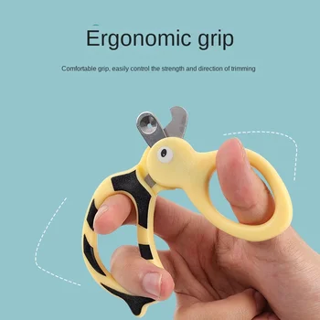 Cute Small Blind Anti-Blood Line Nail Trimmer Plastic Cat Nail Clippers for Dogs Cross-Border Pet Grooming Scissors