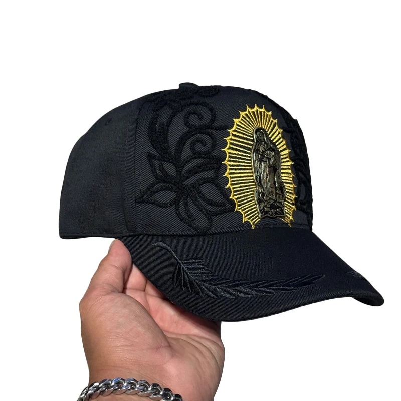 Trendy Faith-Based Design Guadalupe Virgin Mary Baseball Cap Casquette Gertrude Black Adjustable Sport Hats Daily Wear for Men