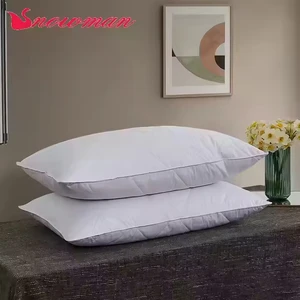 Customized Home Hotel Nature Soft Goose Down Pillow Cushion Pillow with Cotton Fabric