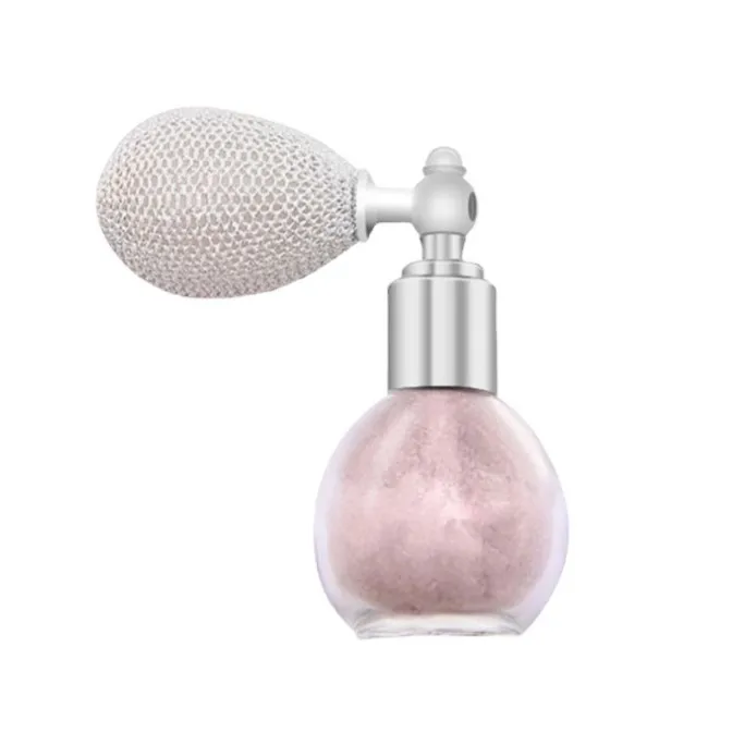 Spray high-gloss glitter airbag body perfume powder eye shadow powder high-shine bottle with gold puffs and silver puffs