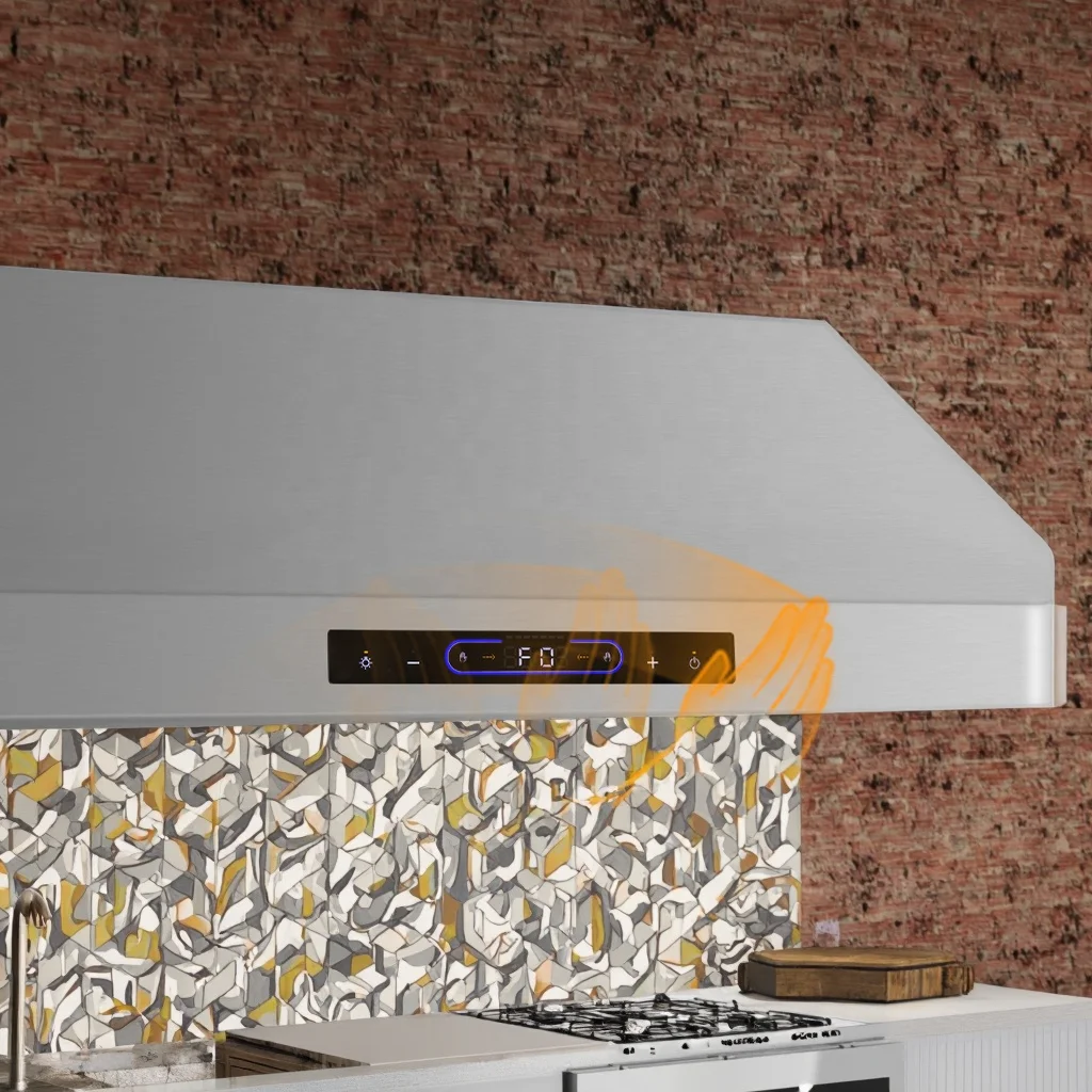 Electric Wave-Open Wall-Mounted Range Hood Stainless Steel Vented Exhaust for Household Use factory