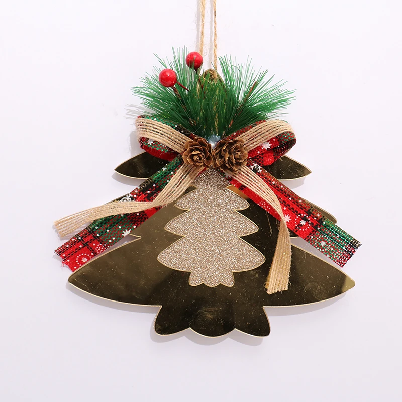 New Plastic Tree Ornament Shape with Decor Mirror Surface Christmas Tree Ornaments for Decorations
