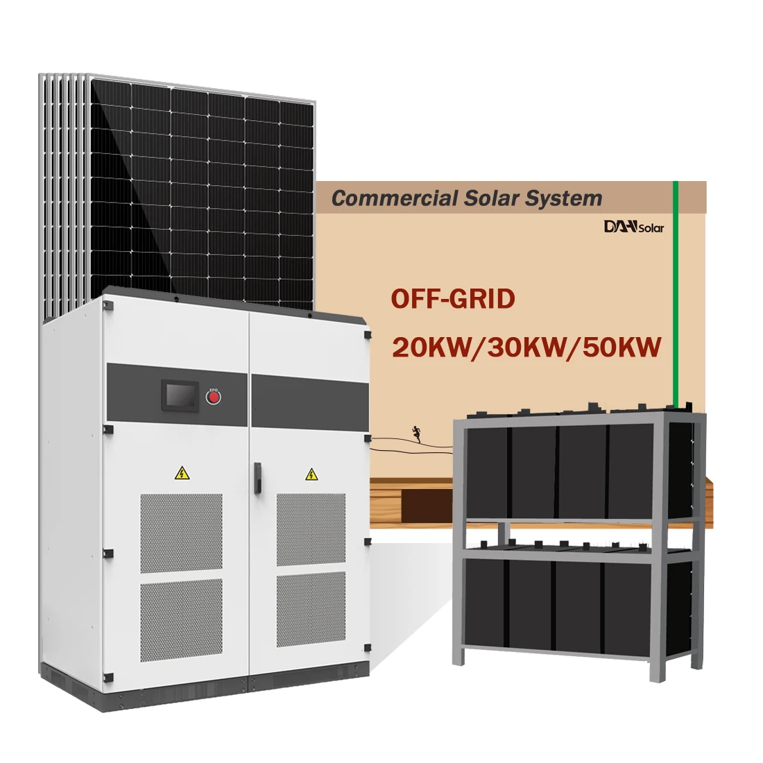 DAH 20kw 22kw 30kw 50kw solar off grid system 20000w 3 phase solar panel power system home