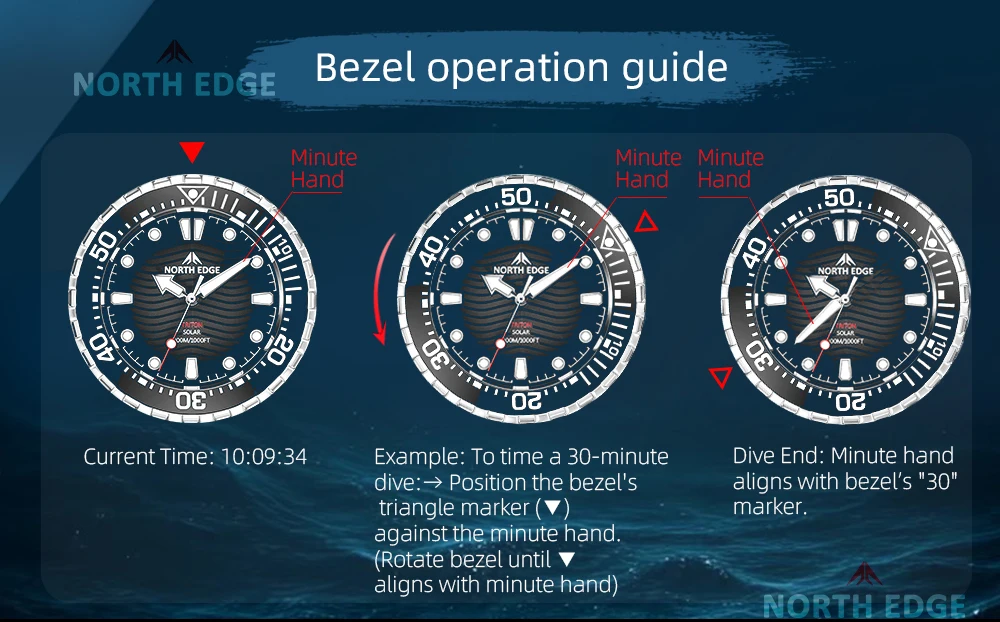 Chinese factory supplier supply  North Edge Triton 300m Waterproof Dive Swimming Watch Solar-powered Watch Rotatable Digital Bezel Men Outdoor Sport Watch 2026 - Buy Smart Watch outdoor Sports Smart Watch Smartwatch