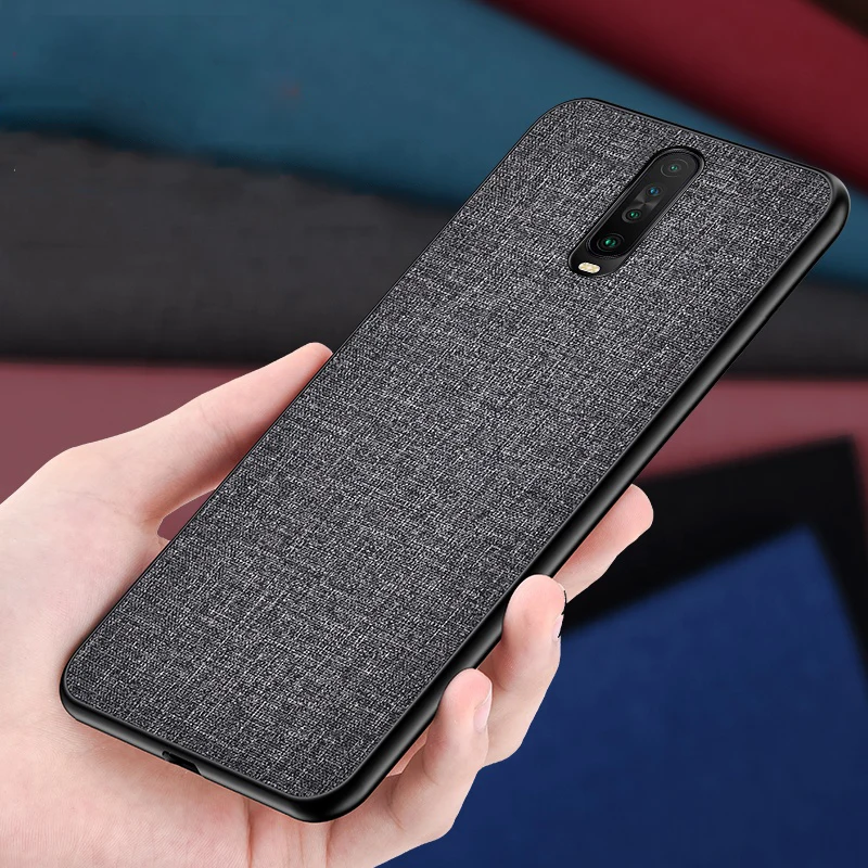 hot sale Shockproof PC Textile Cloth Back Cover Fabric Cell Phone Case for xiaomi redmi k30 k20 pro note 8T note 8 pro 8 7 6 7A
