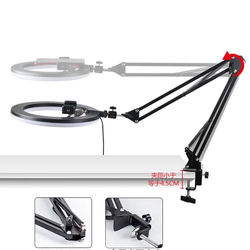 Overhead Tripod With Ring Light For Mobile Cell Phone Desktop Video ...