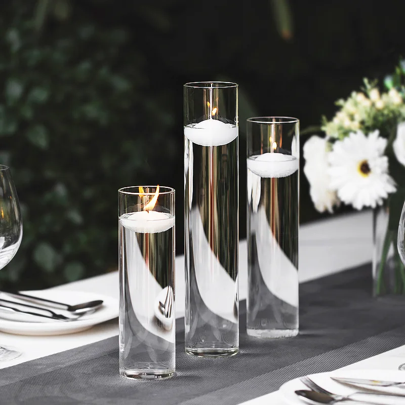 Clear Glass Candle Holder,Popular Floortofloor Straight Cylinder