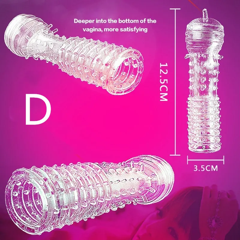 Hot Selling Crystal Transparent Clear Condoms Sex Toy Real Feeling Penis  Extension Sleeve Reusable Condom for Couples