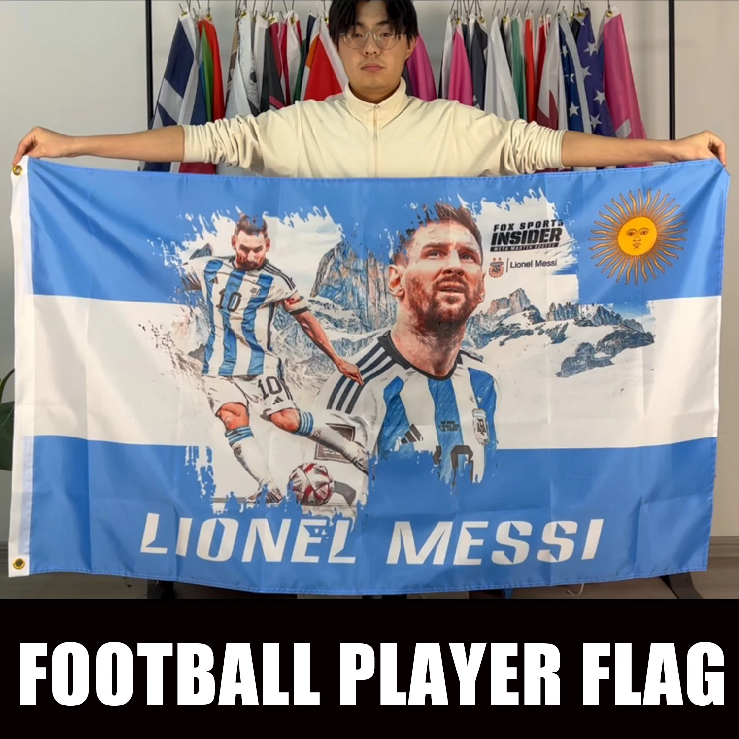 クリストファー・ロナウド 3x5ft サッカーフラッグ カスタムデザイン