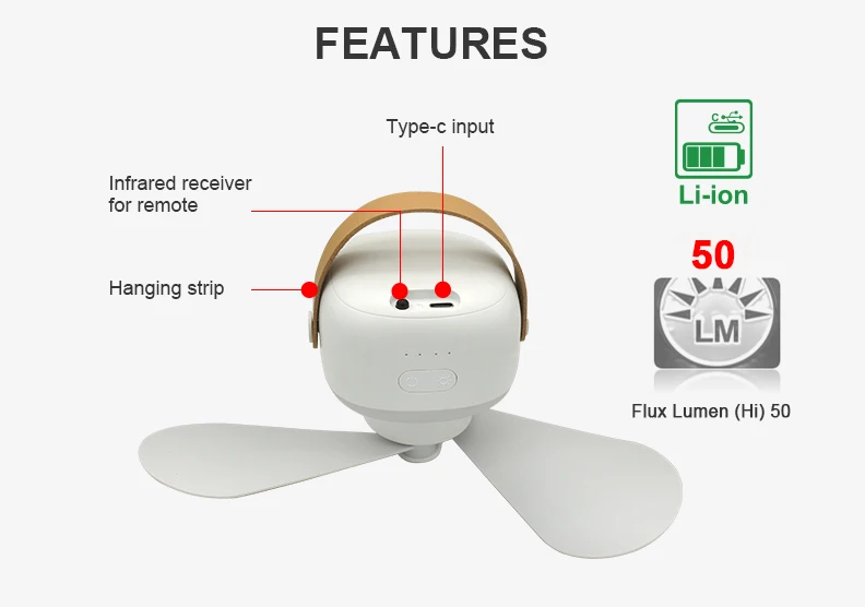 Ceiling Fan, Portable, Cordless - detail 6