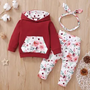 Newborn Girls Hooded Clothes Outfits Casual Long