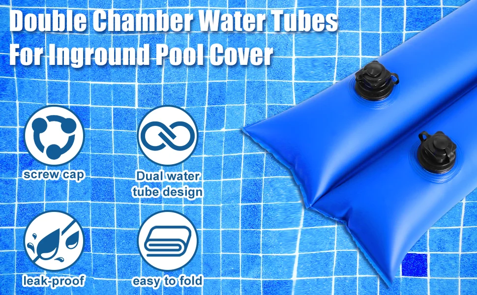 PVC Vinyl Water Tubes for Winter POOL Cover Single & Double Chamber for In-ground Pool COVERS details