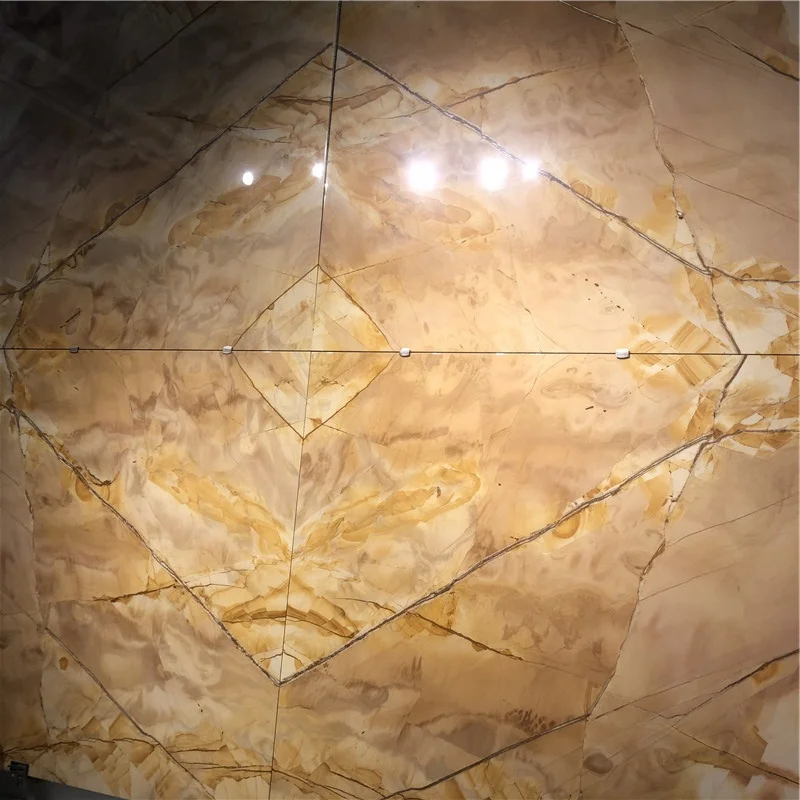 product flamenco roma impression yellow gold quartzite exotic stone slab for flooring and wall design-0