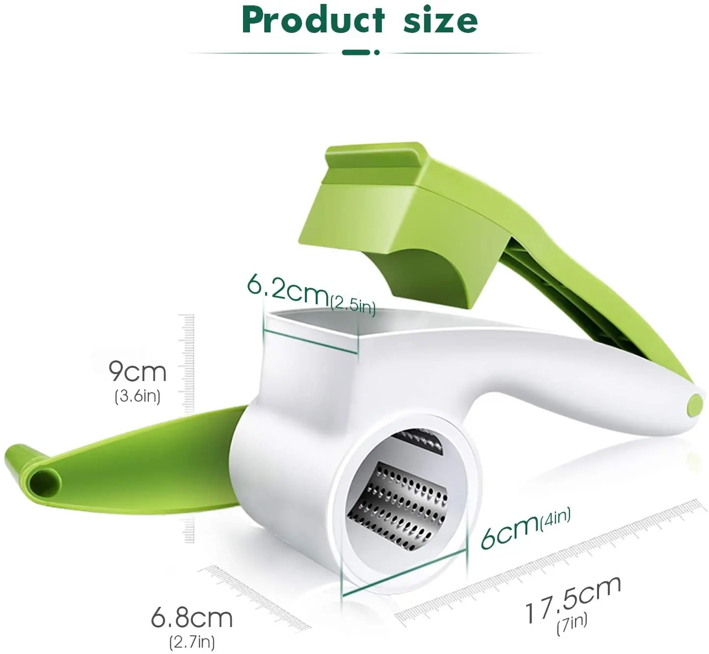 Rotary Cheese Grater Manual Handheld Cheese Grater with Stainless Steel Drum for Grating Hard Cheese Chocolate Nuts Kitchen Tool