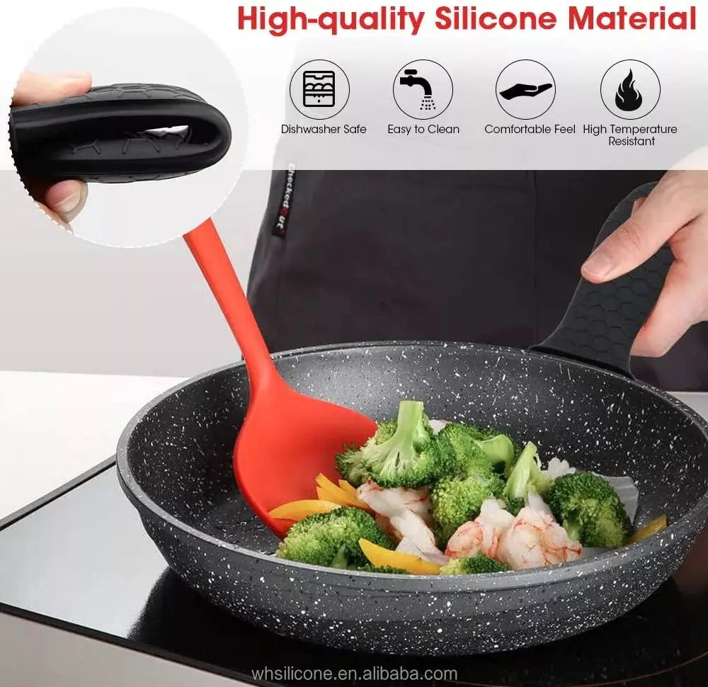 Heat Resistant Silicone Pan Handle Sleeve Frying Pans & Metal Cookware 