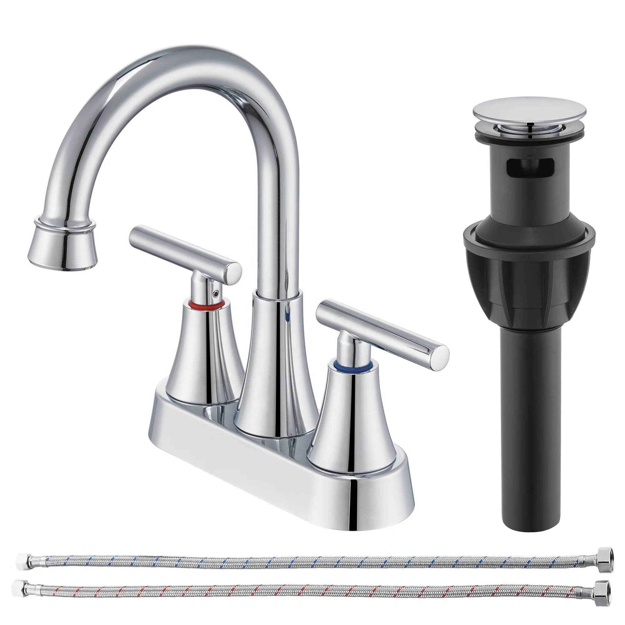 Chrome Stainless Steel 2-Handle Touch Sensor Deck Mounted Modern 2-Hole Ceramic Basin Taps with Online Technical Support