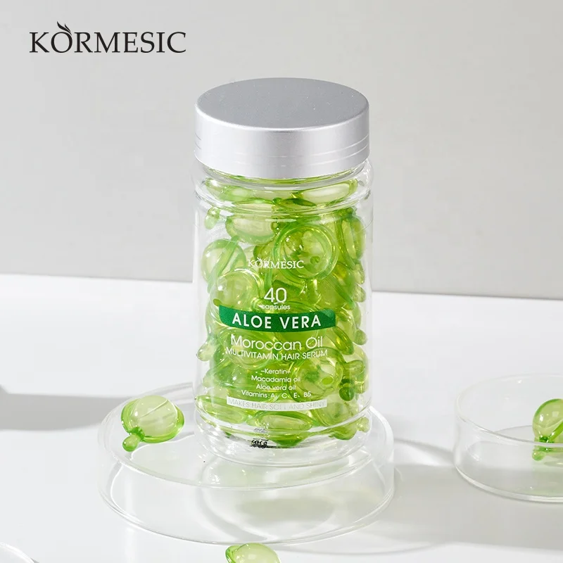 Private Label KORMESIC Organic Argan Oil & Aloe Vera Oil Multi-vitamin Capsules