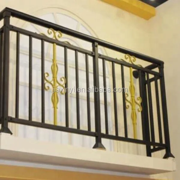 Curve Decorative Metal Iron Stair Railing  Wrought Iron Railing Stair Railing for Straight&Curved Staircase