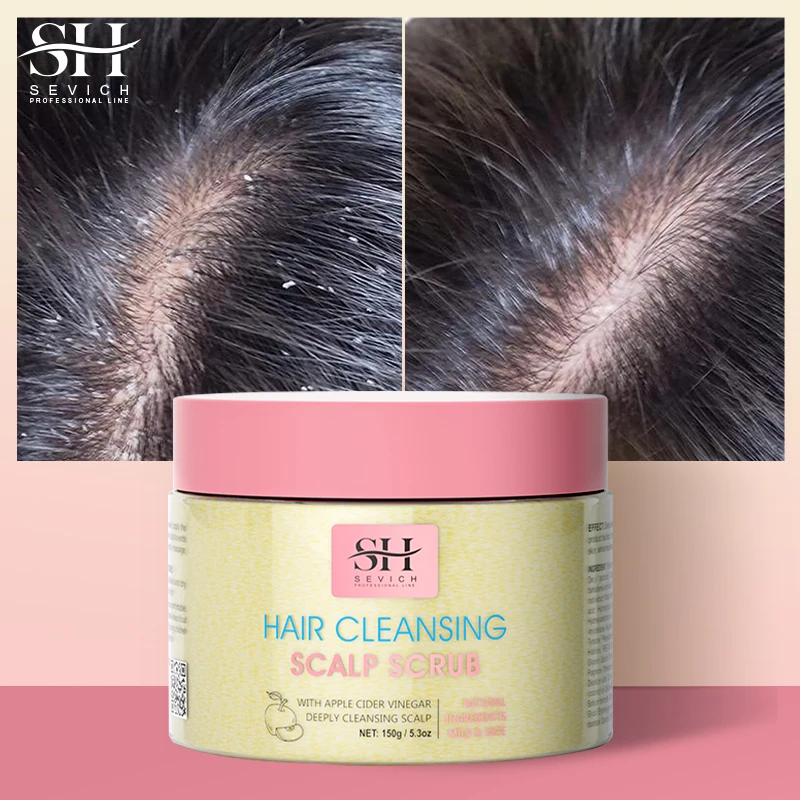 Scalp Scrub Cream Private Label Sea Salt Deep Cleansing Anti Itch Remove Dandruff Hair Growth Scrub Shampoo