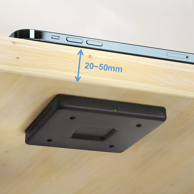 50mm Max Workspace Hidden Under Desk Long Distance Wireless Charger For ...