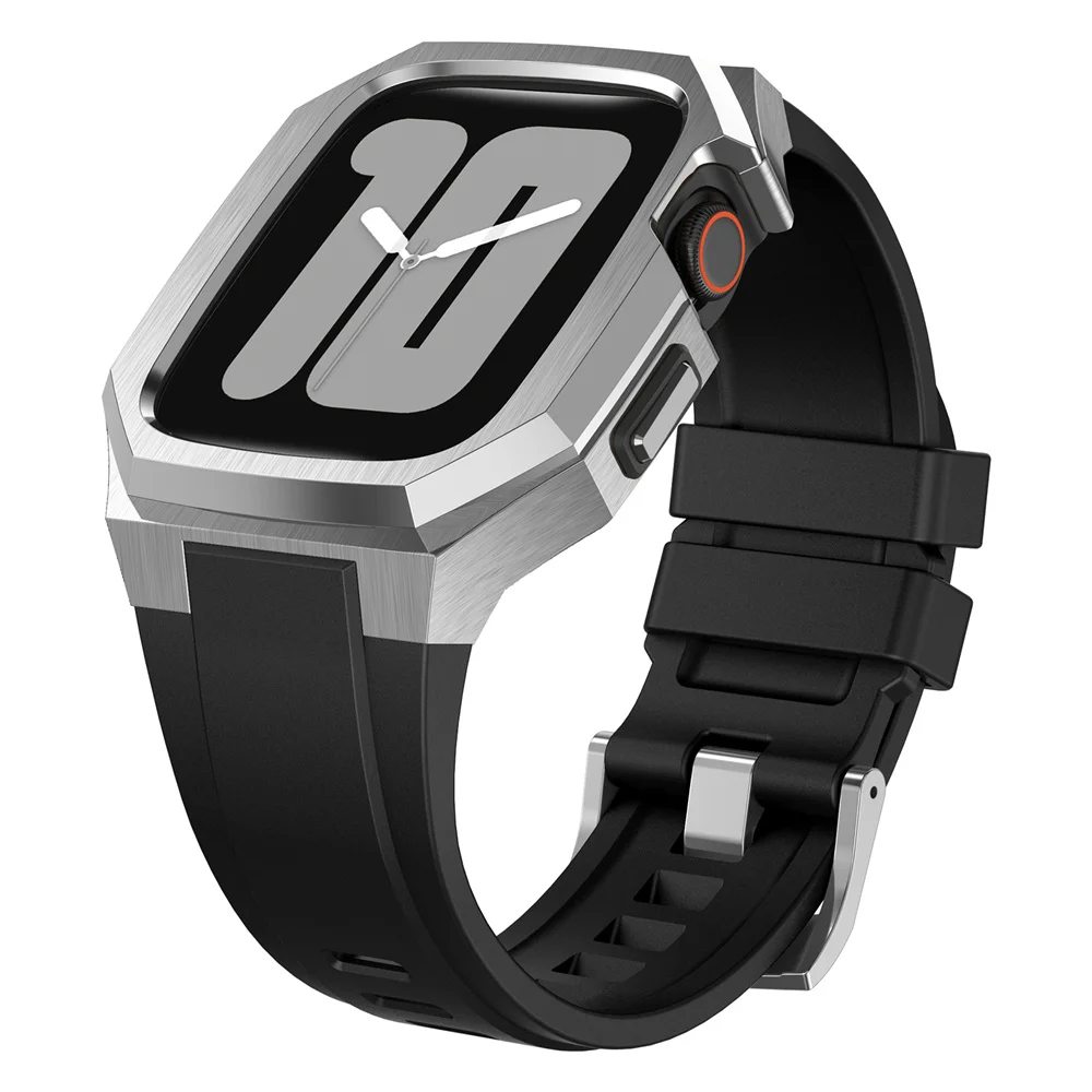 Stainless Steel Watch Bumper Case Protector Viton Rubber Strap For