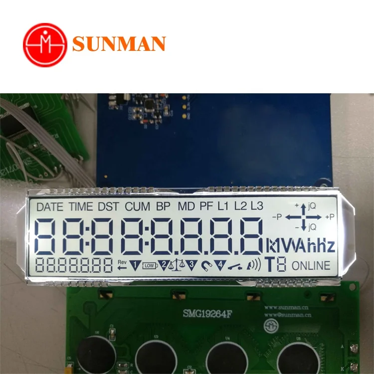 Factory Custom Optoelectronic Displays 16 digits 7 Segments Lcd Display for energy meter
